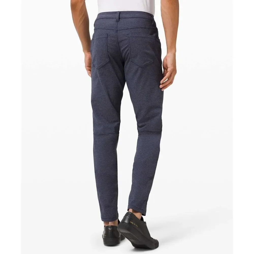 Lululemon ABC Pant Slim Tech Canvas Mens 33 EUC‎ Pockets Stretch Flat Front Blue